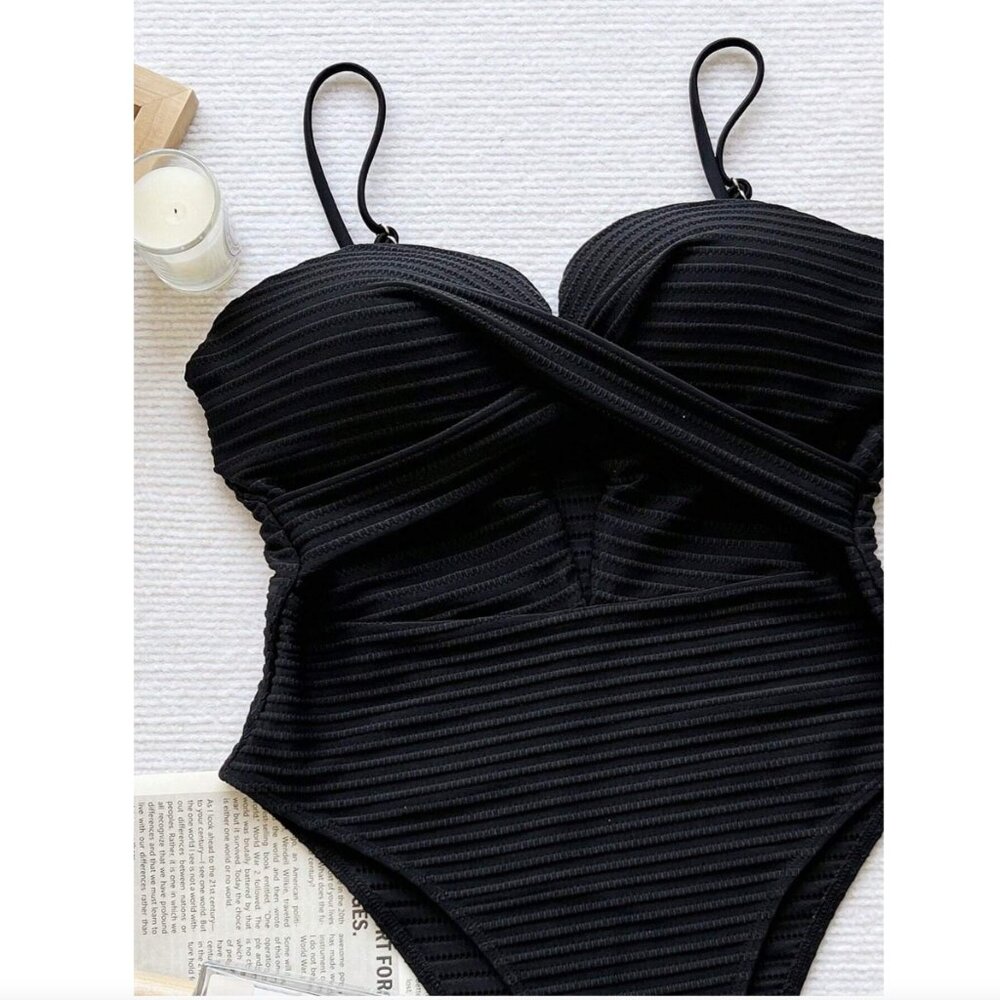 New in Posh C 🔆 | The Sevilla Lux Euro Style Black Push Up One Piece Swimsuit - Picture 8 of 8
